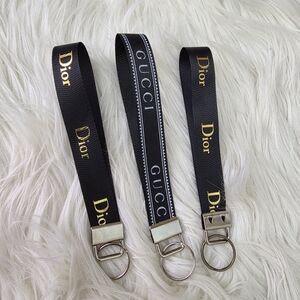 Elegant Black Keychain Set Bag Charm Accessory (3 Pieces)
